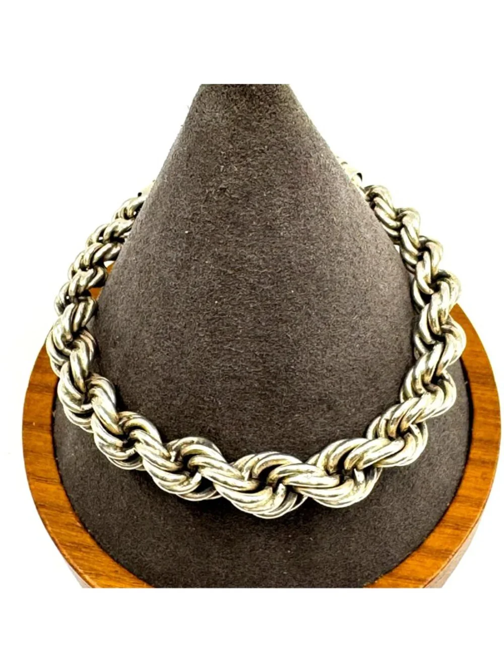 Heavy Rope Chain Bracelet Hook Closure Sterling Silver 925 Size 8